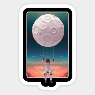 astronaut on the moon Sticker